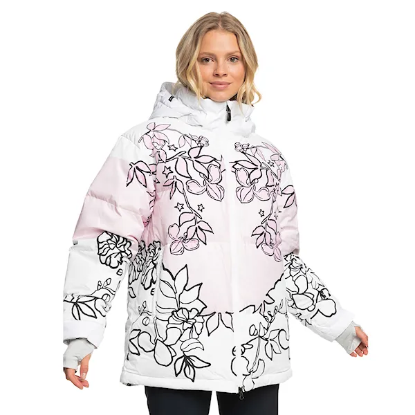 Kurtka snowboardowa Roxy X Rowley Puffer bright white laurel floral 2024
