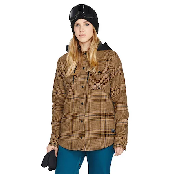 Bunda na snowboard Volcom Wms Hooded Flannel caramel 2023