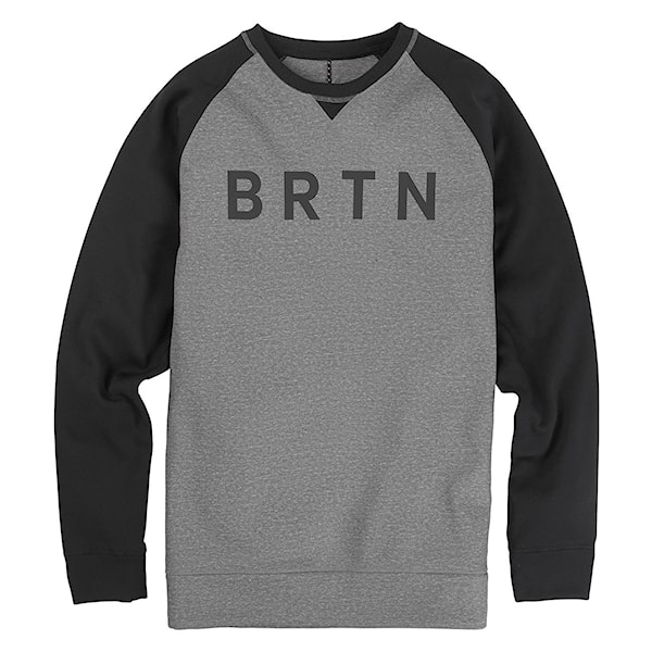 Technická mikina Burton Crown Bonded Crew monument heather/true black 2019