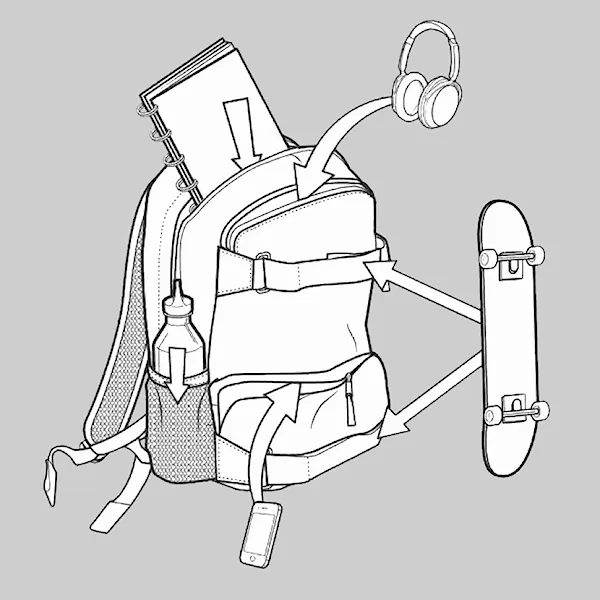 Backpack Burton Treble Yell grey heather 2017