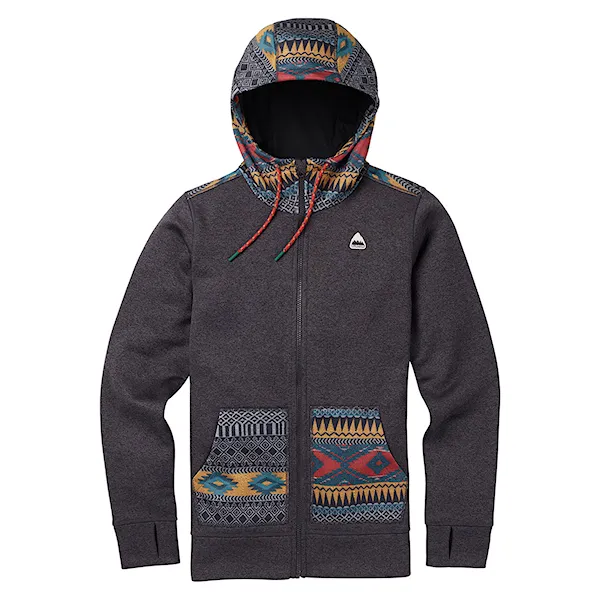 Technická mikina Burton Wms Oak FZ true black heather/tahoe freya w 2019