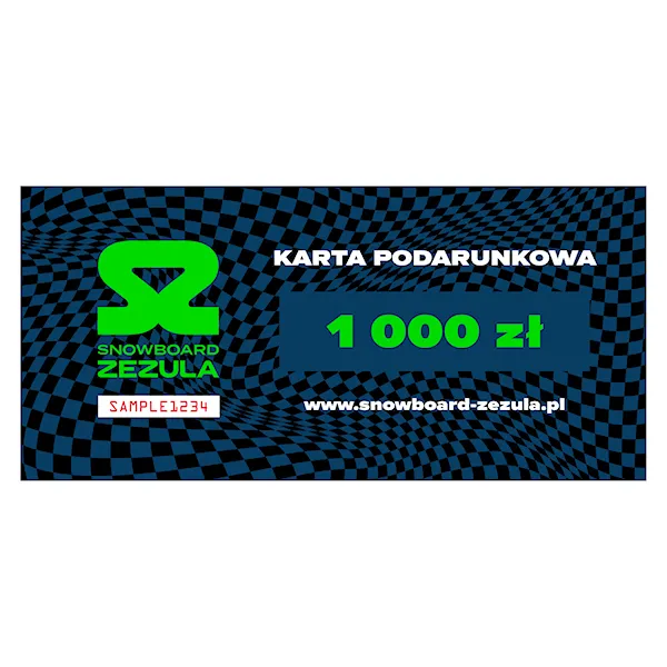 Karta podarunkowa SNOWBOARD ZEZULA 1000 zł