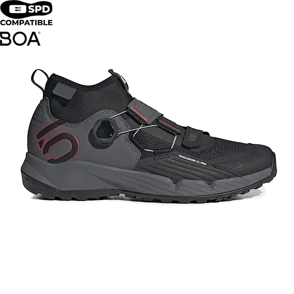 Bike Shoes Five Ten 5.10 Trailcross Pro Clip-In grey five/core black/red