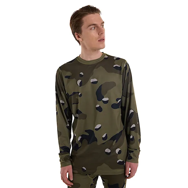 Tričko Burton Midweight Crew forest moss cookie camo 2024