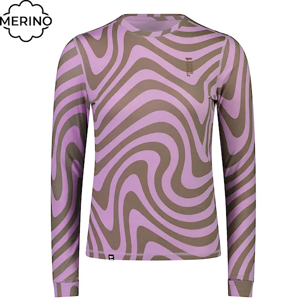 Tričko Mons Royale Wms Cascade Merino Flex 200 LS blazing trails 2024