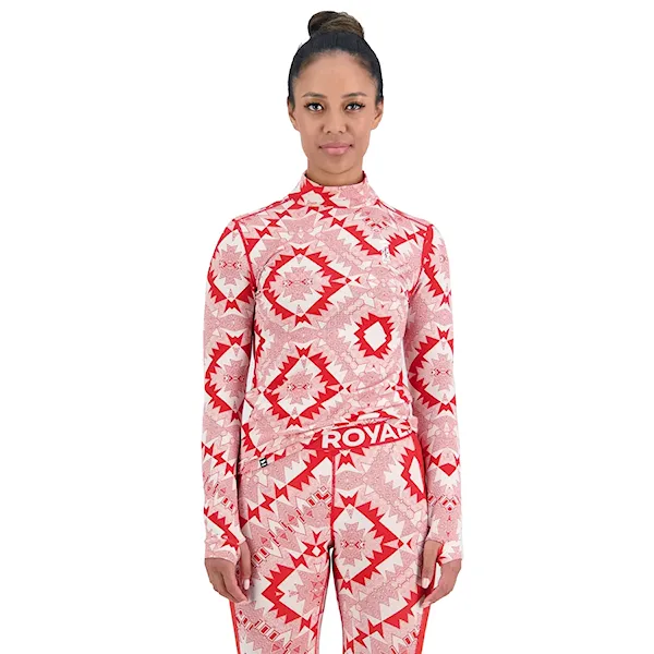 Koszulka Mons Royale Wms Cascade Mock Neck LS retro red nordtek 2023