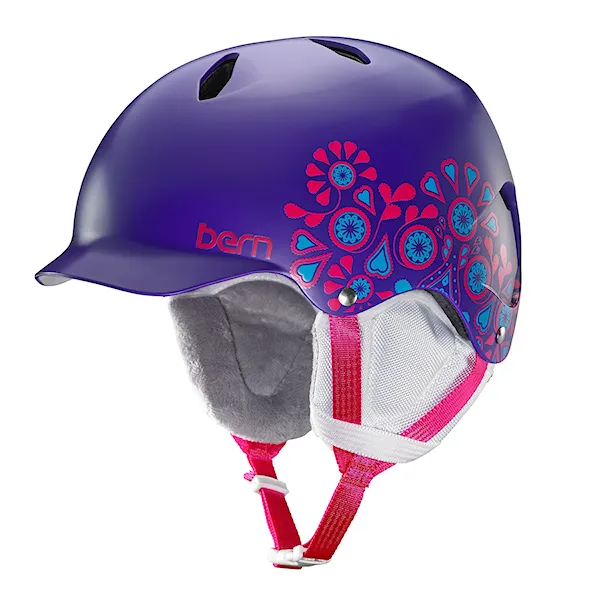 Snowboard Helmet Bern Bandita satin purple floral 2016