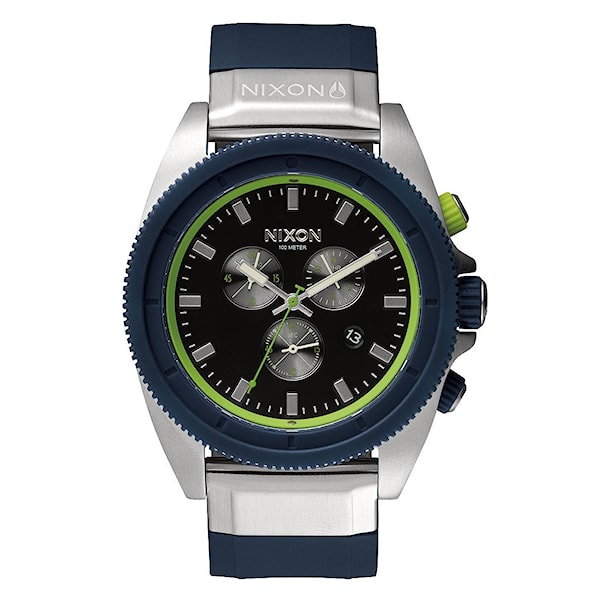 Hodinky Nixon Rover Chrono midnight blue/volt green 2015