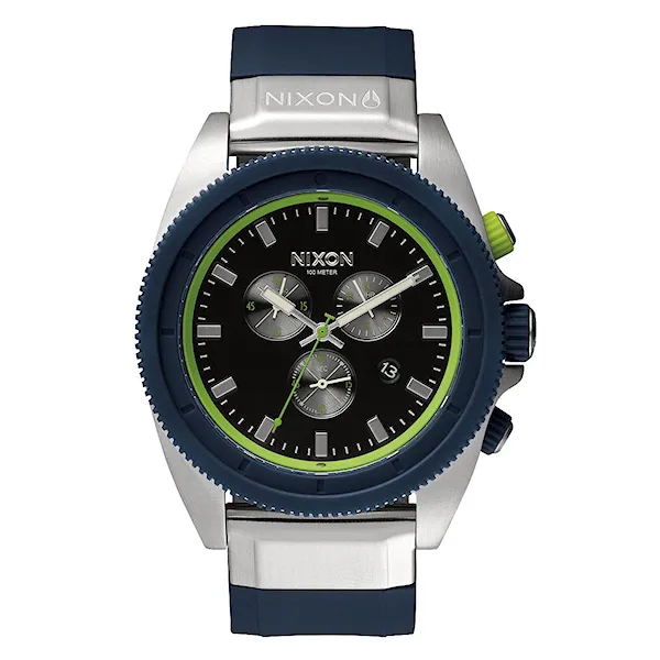 Hodinky Nixon Rover Chrono midnight blue/volt green 2015