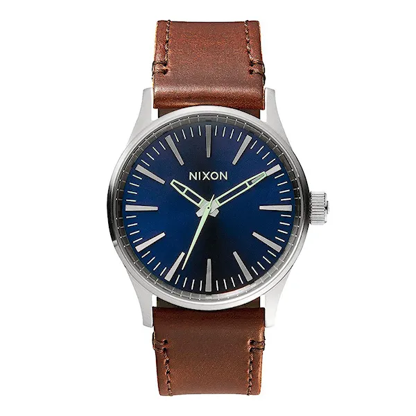 Hodinky Nixon Sentry 38 Leather blue/brown 2016