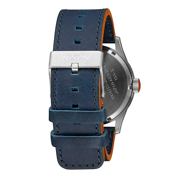 Hodinky Nixon Sentry Leather blue/orange 2016