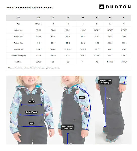 Kalhoty na snowboard Burton Toddler Maven Bib true black 2025