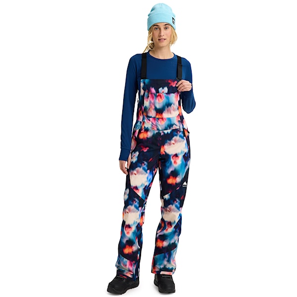 Kalhoty na snowboard Burton Wms Reserve 2L Stretch Slim Bib floral blur 2026