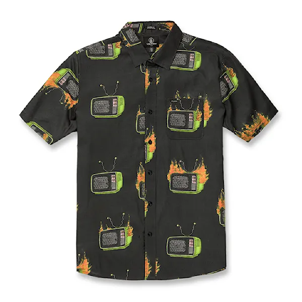 Košile Volcom Justin Hager Woven SS black 2023