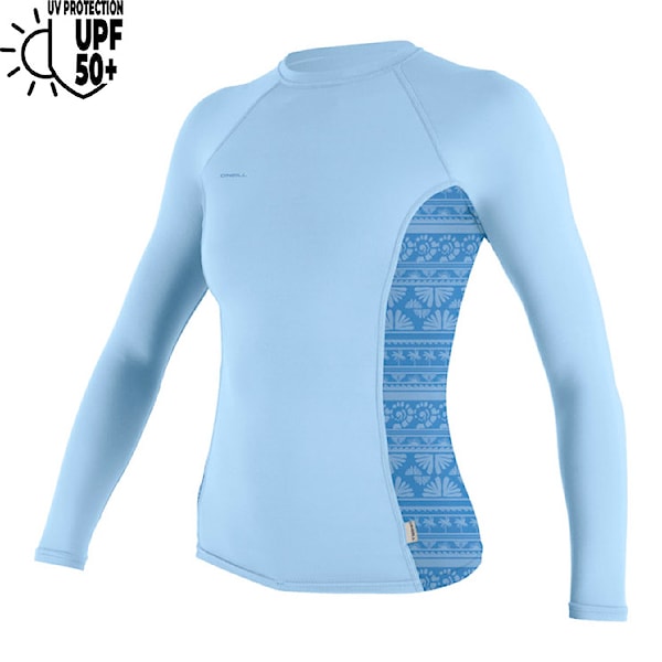 Lycra O'Neill Wms Hyperfreak Skins L/S Rash Guard chambray blue/surf abstract 2026