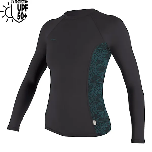 Lycra O'Neill Wms Hyperfreak Skins L/S Rash Guard temperedsteel/shaded island sky 2026