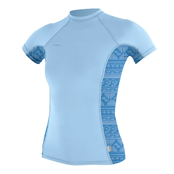 Lycra O'Neill Wms Hyperfreak Skins S/S Rash Guard chambray blue/surf abstract 2026