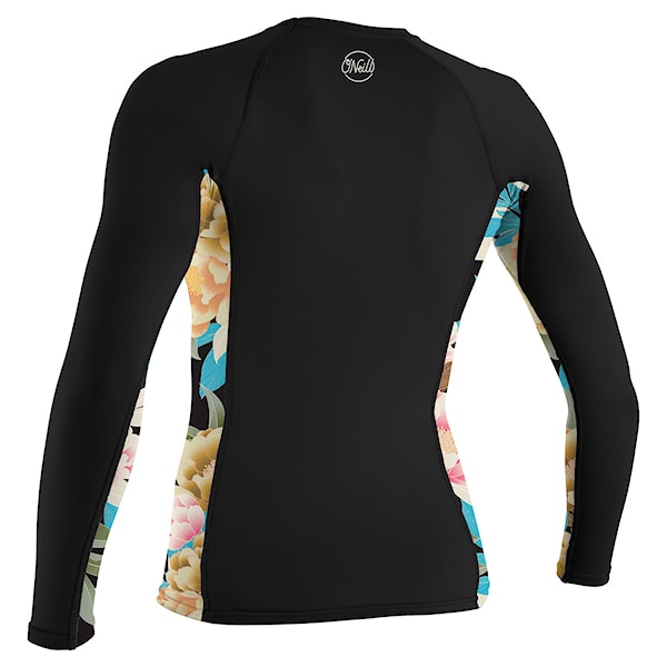 Lycra O'Neill Wms Side Print L/S Rash black/mikah floral 2025