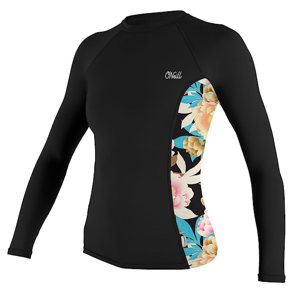 Lycra O'Neill Wms Side Print L/S Rash black/mikah floral 2025