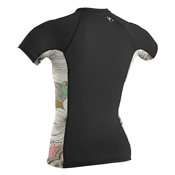 Lycra O'Neill Wms Side Print S/s Crew black/flora/black 2016
