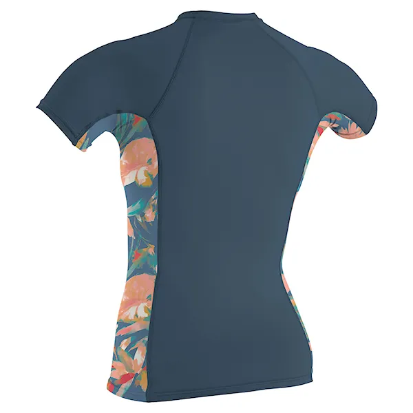 Lycra O'Neill Wms Side Print S/S Rash copen blue/painted tropics 2025
