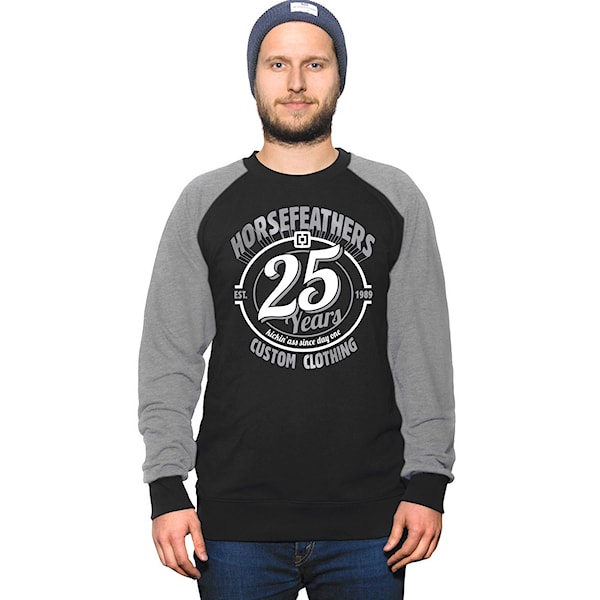 Bike mikina Horsefeathers 25Hf Crew black/heather grey 2015