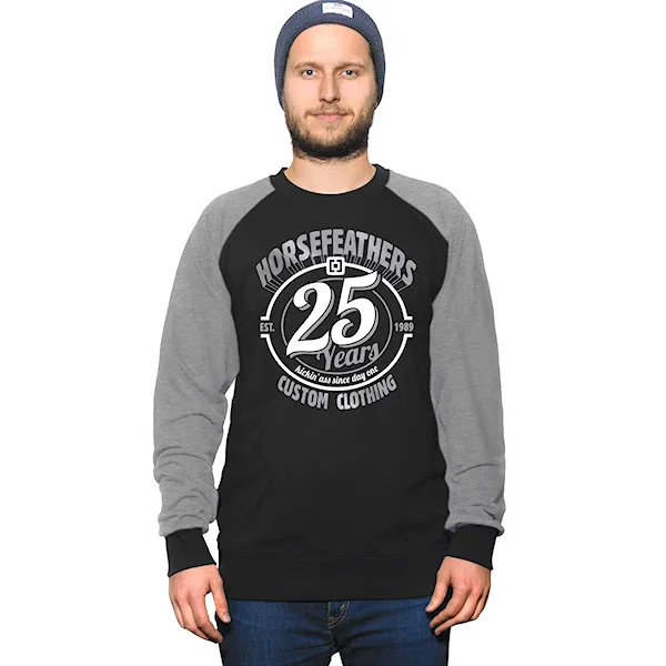 Bike mikina Horsefeathers 25Hf Crew black/heather grey 2015