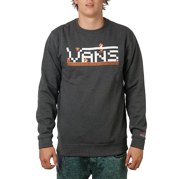 Bike Hoodie Vans Nintendo Mario Crew charcoal heather 2016