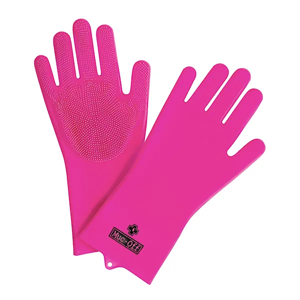 Cleaning gloves Muc-Off Deep Scrubber Gloves pink