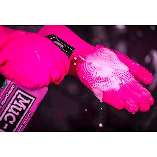 Cleaning gloves Muc-Off Deep Scrubber Gloves pink