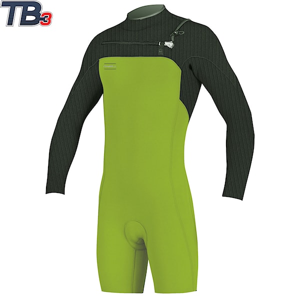 Neopren O'Neill Hyperfreak Chest Zip 2mm L/S Spring dayglo/dark olive 2018
