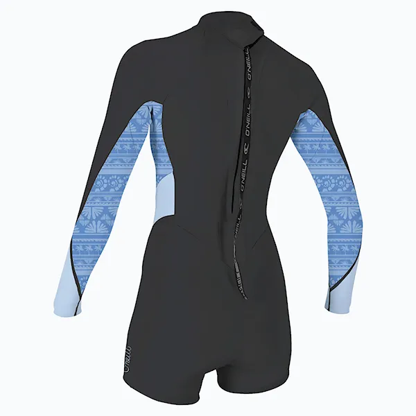 Pianka neoprenowa O'Neill Wms Bahia 2/1 Back Zip L/S Spring tempered steel/surf abstract 2026