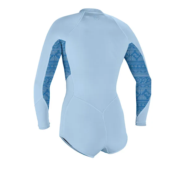 Neopren O'Neill Wms Bahia 2/1 Front Zip L/S Short Spring chambray blue/surf abstract 2026