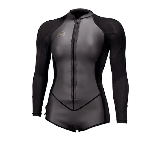 Neopren O'Neill Wms Bahia 2/1 Front Zip L/S Short Spring glide black/black 2026