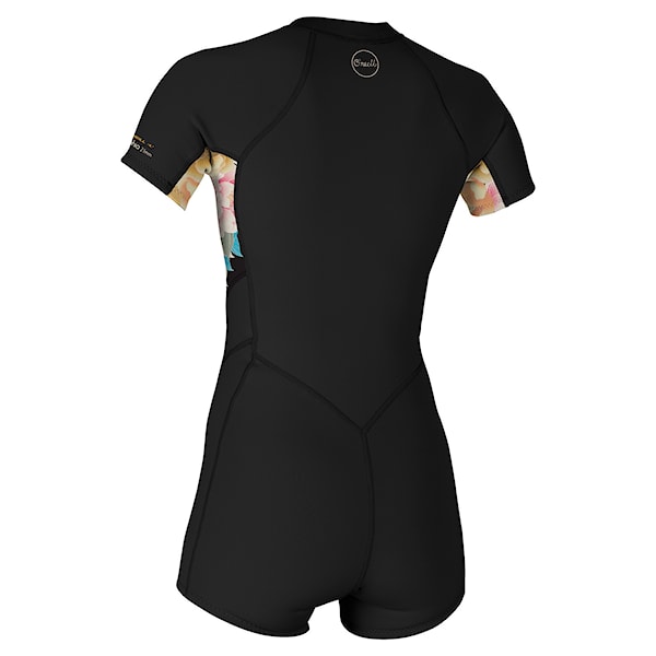 Wetsuit O'Neill Wms Bahia 2/1 Front Zip S/S Spring black/mikah floral/black 2025