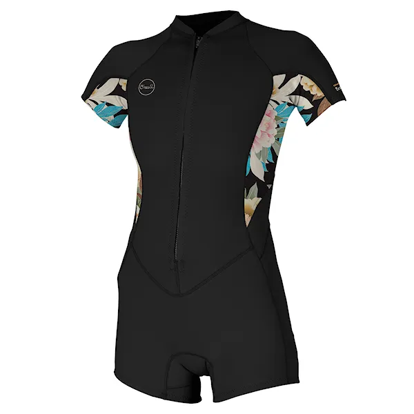 Pianka neoprenowa O'Neill Wms Bahia 2/1 Front Zip S/S Spring black/mikah floral/black 2025