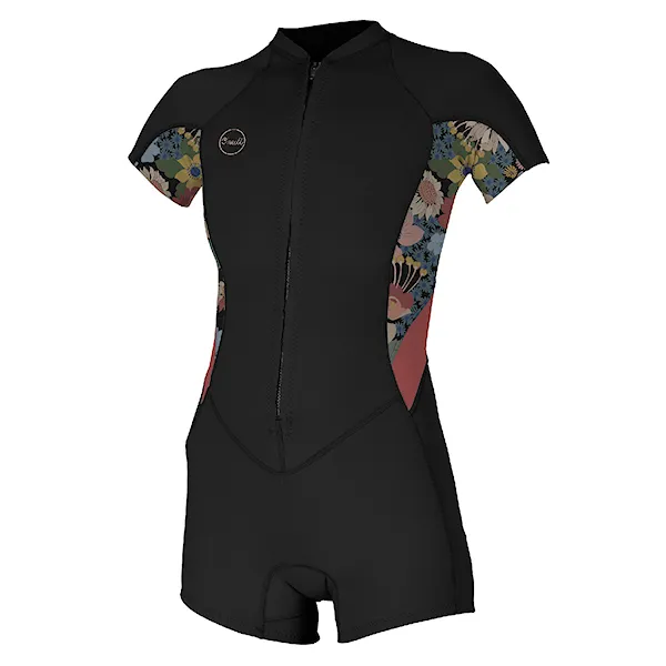Pianka neoprenowa O'Neill Wms Bahia 2/1 Front Zip S/S Spring black/tearose/twiggy 2022