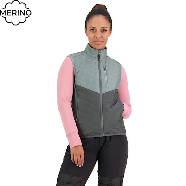 Kamizelka Mons Royale Wms Neve Wool Insulation Vest sage/burnt sage 2023