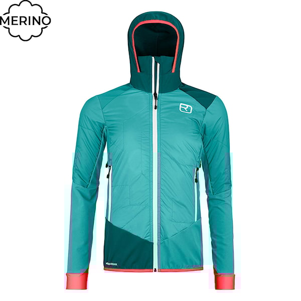 Sports Jacket ORTOVOX Wms Col Becchei Hybrid Jacket ice waterfall 2023