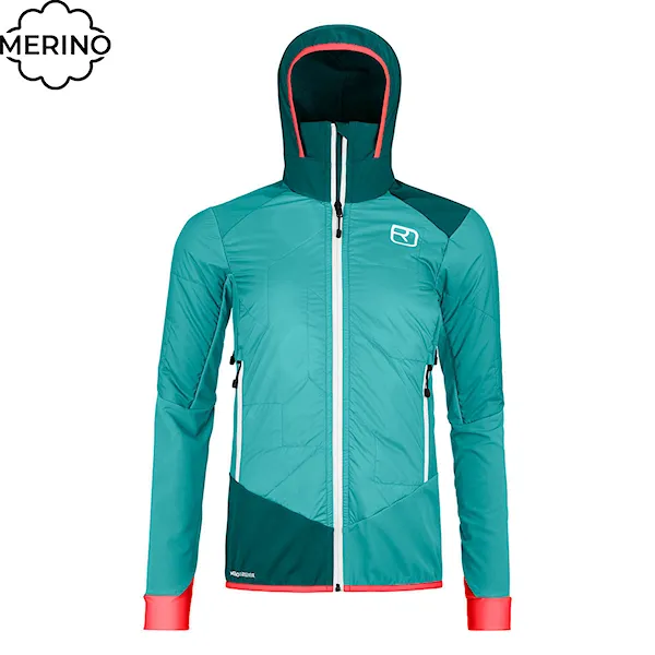 Športová bunda ORTOVOX Wms Col Becchei Hybrid Jacket ice waterfall 2023