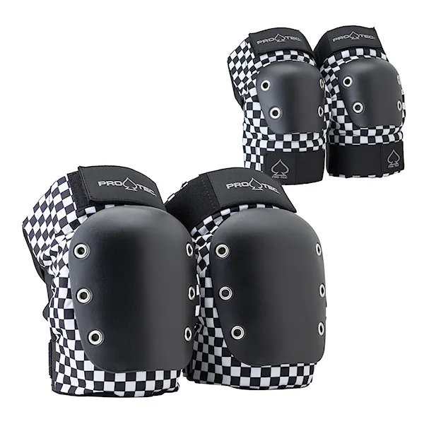 Ochraniacze kolan na deskorolkę Pro-Tec Street Knee/Elbow Pad Set Open checker
