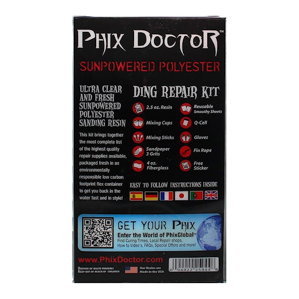 Surfboard Repair Kit Phix Doctor Epoxy & Polyester Kit - 2.5 Oz - Sunpowered
