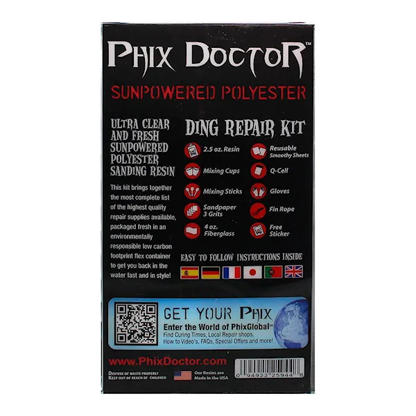 Súprava na opravu surfu Phix Doctor Epoxy & Polyester Kit - 2.5 Oz - Sunpowered