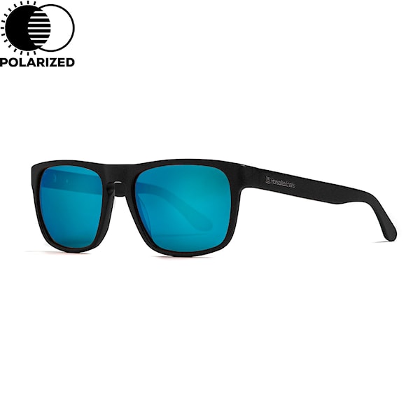 Sunglasses Horsefeathers Keaton brushed black | mirror blue