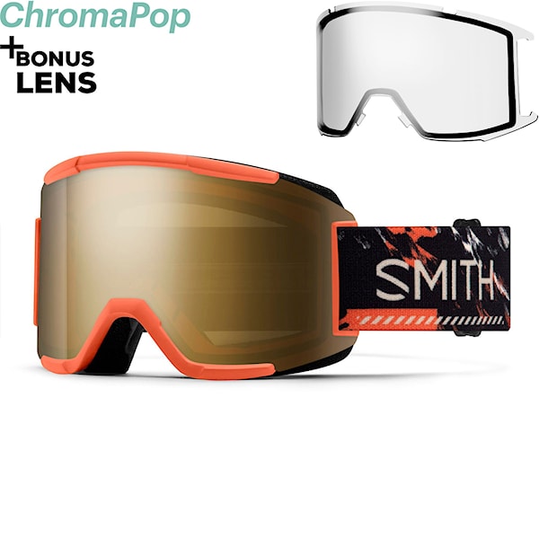 Snowboardové brýle Smith Squad cinder chop up | cp sun black gold mir+clear 2026