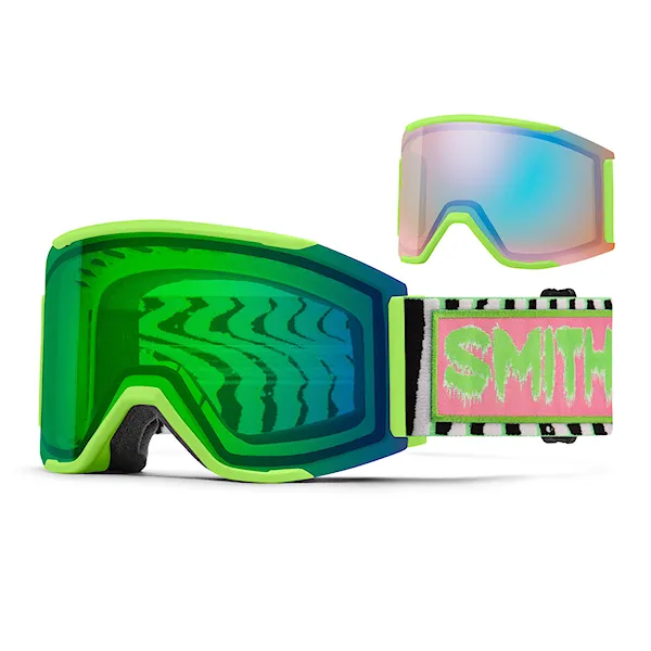Snowboardové brýle Smith Squad MAG slime static shag | cp ed green mirror+cp storm blue 2027