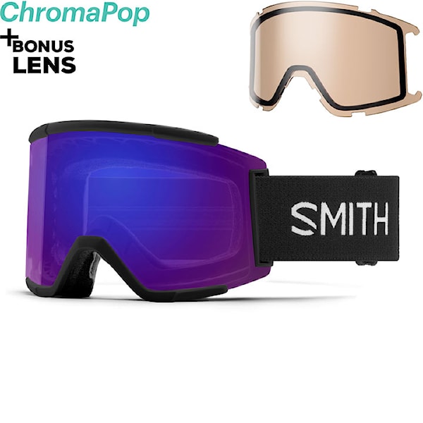 Snowboardové okuliare Smith Squad XL black | cp ev violet miror+cp storm amber 2026