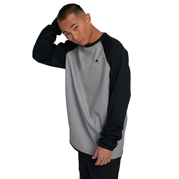 Technická mikina Burton Crown WPF Crew grey heather/true black 2025