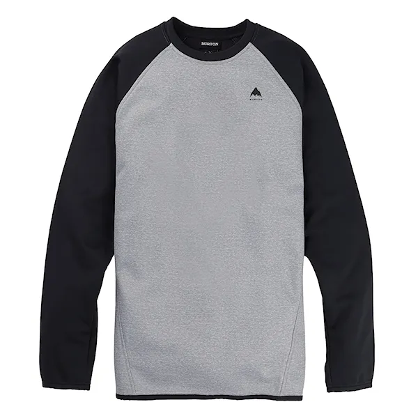 Technická mikina Burton Crown WPF Crew grey heather/true black 2025