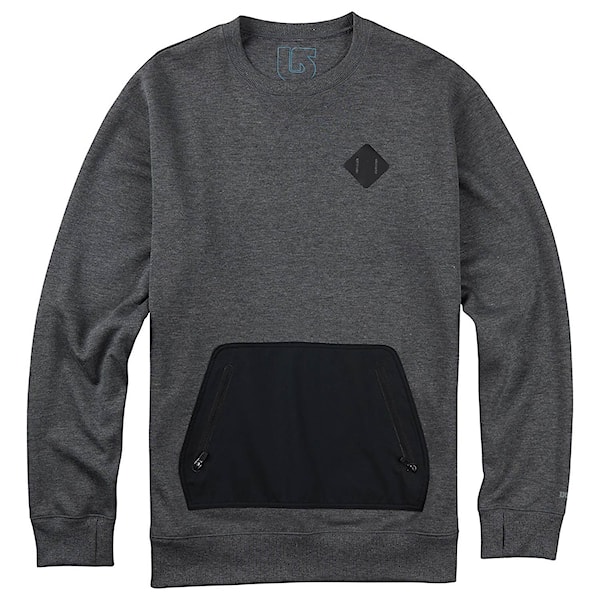 Technická mikina Burton Hemlock Bonded Crew true black heather 2016